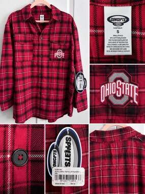 Concepts Sport Ohio State Buckeyes Arctic Ladies' Flannel Long Sleeve Nightshirt